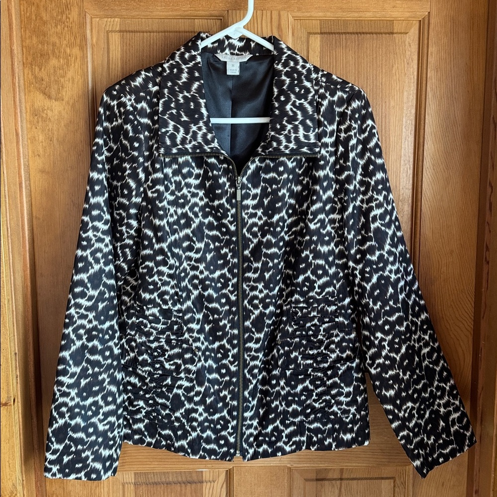 Laura Ashley Black and Cream Patterned Blazer